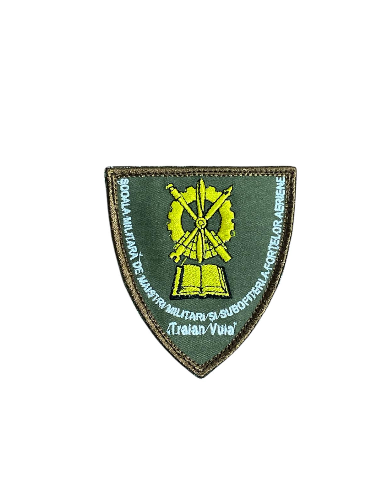 Emblema SCOALA MILITARA DE MAISTRII MILITARI SI SUBOFITERI AI FORTELOR AERIENE pentru tinuta combat.