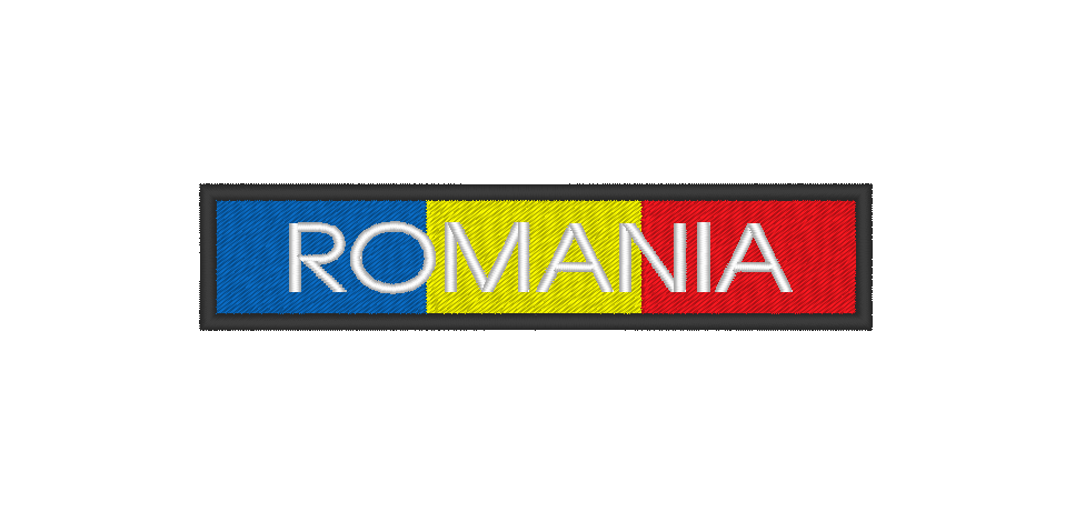 DRAPEL CU SCRIS ROMANIA 12/2,5 CM