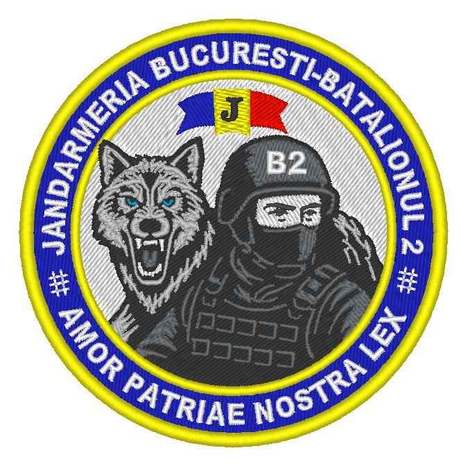 EMBLEMA BRODATA JANDARMERIA BUCURESTI - BATALIONUL 2